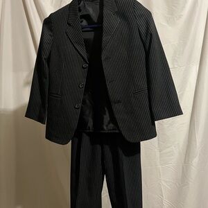 Classic Black Pinstripe Suit Boys Size 7